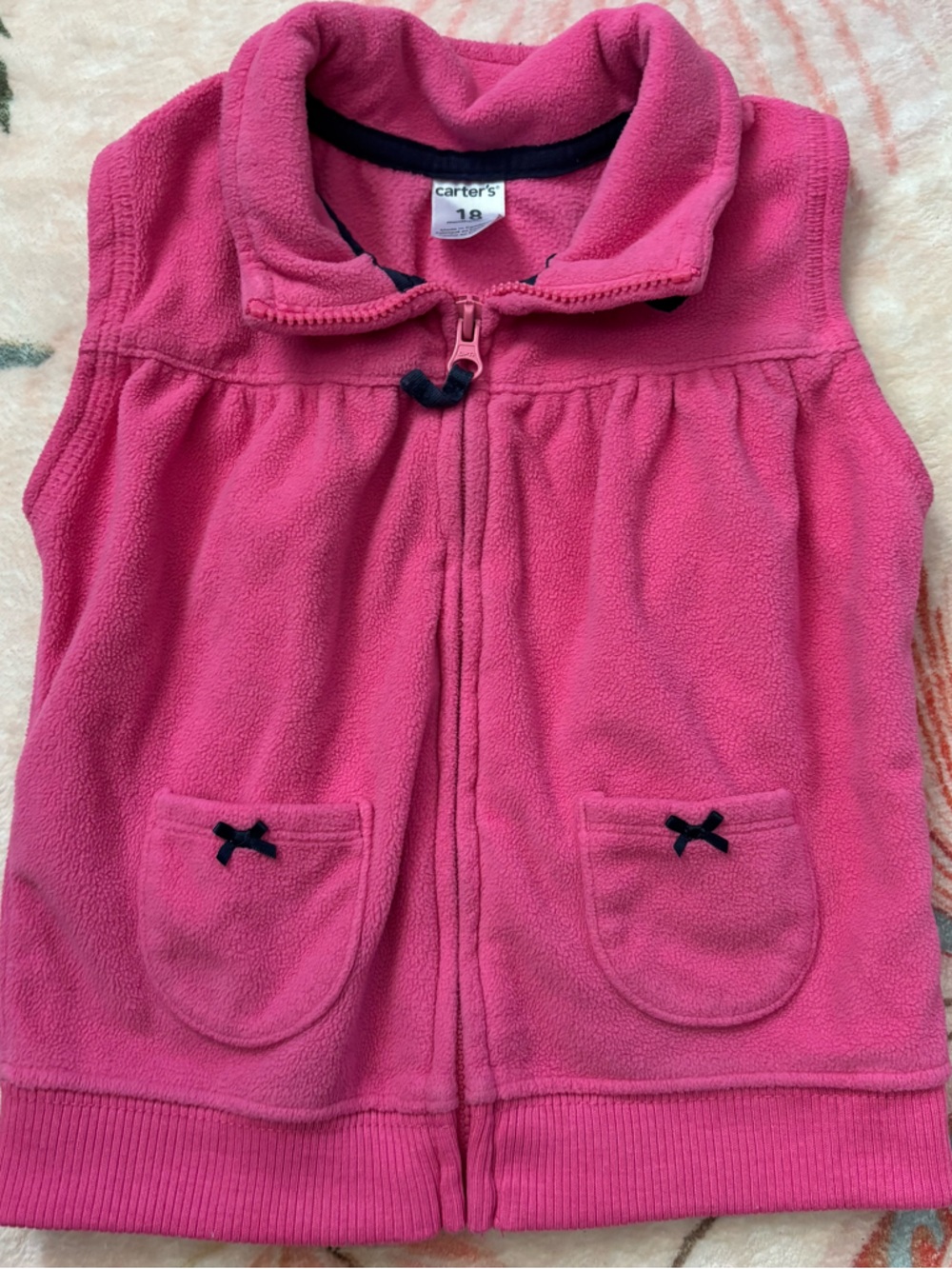 Carter's Bright Pink Hooded Fleece Vest